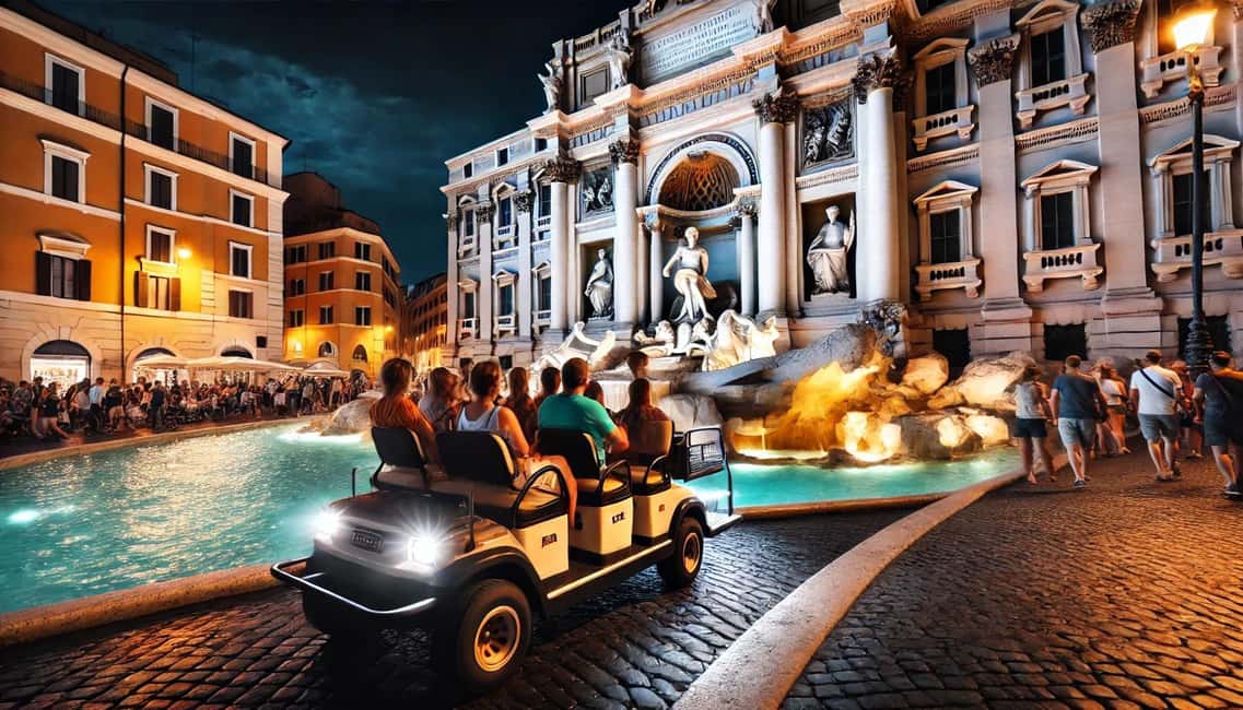 Roma: Golf Cart Night Tour - The 3-person group and pickup that keeps things simple