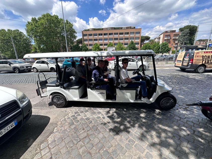 Rome: 7 Hour Full City Tour in Golf Cart with Catacombs - Appian Way: Riding Rome’s Ancient Road Like a Time Traveler