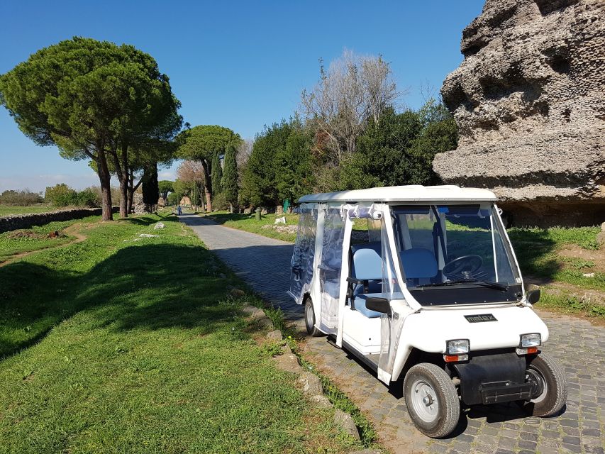 Rome: Appian Way Private Tour by Golf Cart -Official Partner - Tomb of Cecilia Metella and Villa Quintili: big names, short windows