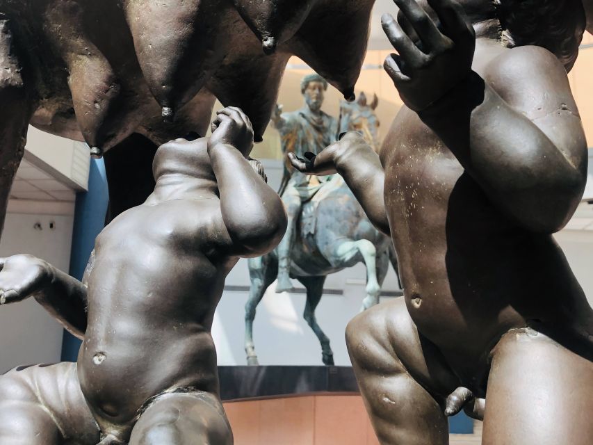 Rome: Capitoline Museums Private Guided Tour - Ground floor and the exedra: Marcus Aurelius with temple ruins around it