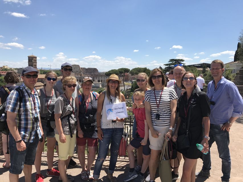 Rome: Colosseum and Roman Forum Small Group Tour in German - Walking the Roman Forum: temples, courts, shops, and origin myths