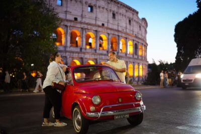 Rome: Night Tour in a Vintage Fiat 500 with Aperol Spritz - Meeting at Caffè Roma and settling into the tour pace
