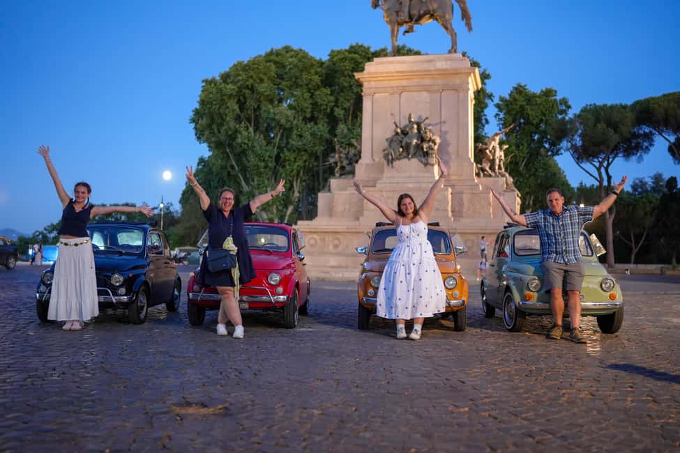 Rome: Night Tour in a Vintage Fiat 500 with Aperol Spritz - Piazza Trilussa and Rome’s evening mood