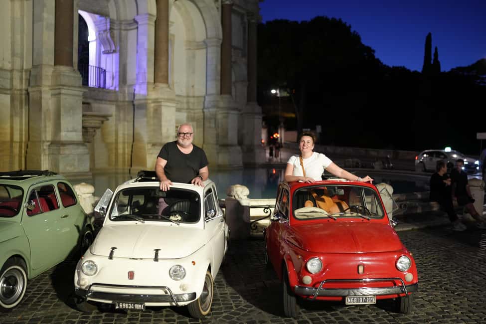 Rome: Night Tour in a Vintage Fiat 500 with Aperol Spritz - Aperol Spritz, photos, and small-group attention