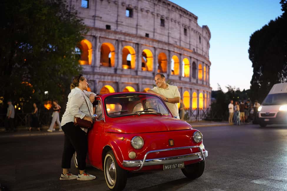 Rome: Night Tour in a Vintage Fiat 500 with Aperol Spritz - Meeting at Caffè Roma and settling into the tour pace